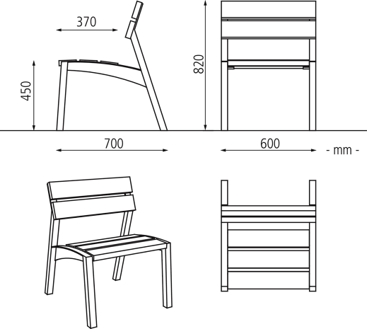 Sitz VERA, m. R., Holz