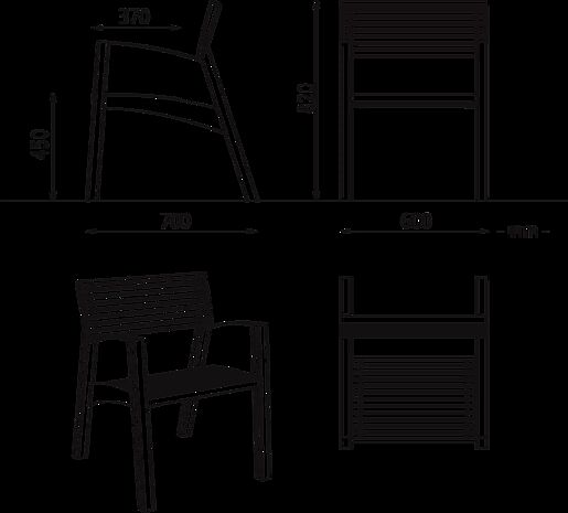 Sitz VERA, m. R. + A., Stahl