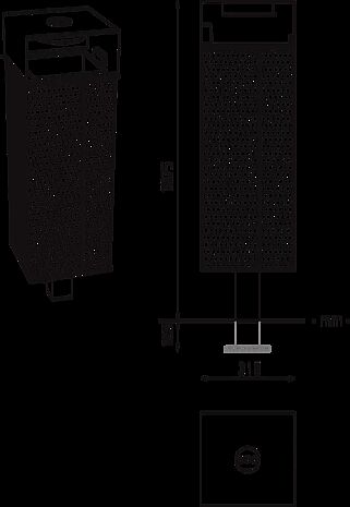 Streckmetall mit Schutzdach + Ascher