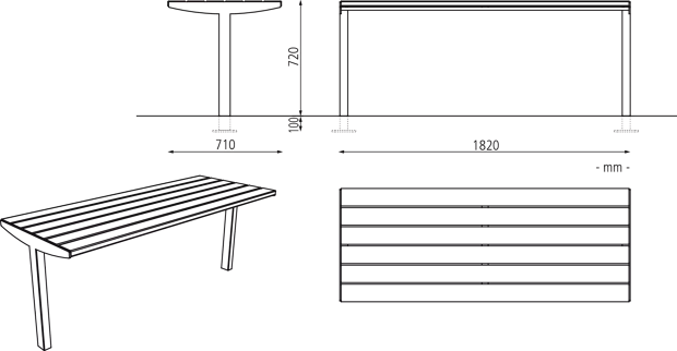 Tisch VERA SOLO G.-Länge 1820 mm