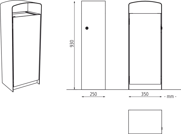 Abfallbehälter PRAX Höhe 930 mm