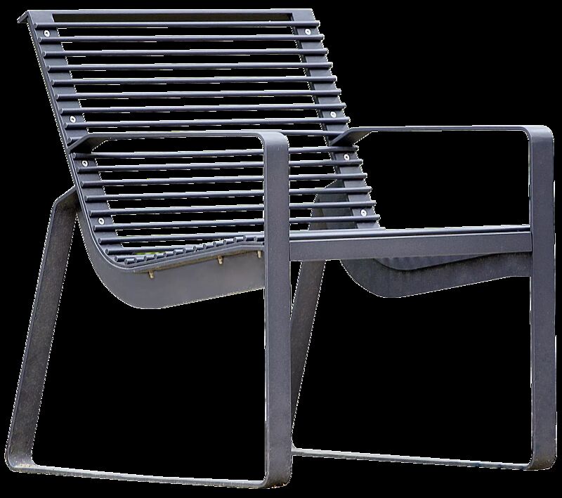 Sitz PREVA URBANA mit Rückenlehne und Armlehnen, in RAL 7016 anthrazitgrau