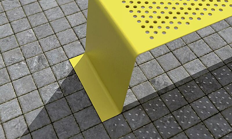 Sitzbank SINUS ohne Kunststoffnoppen, in Sonderfarbe (auf Anfrage)