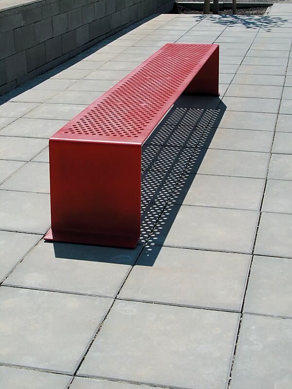 Sitzbank SINUS ohne Kunststoffnoppen, in RAL 3003 rubinrot