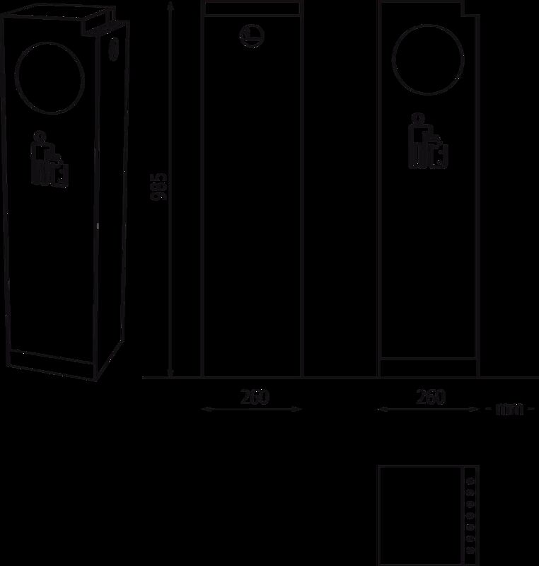 Abfallbehälter CRYSTAL  aus Edelstahl, mit Einwurfklappe