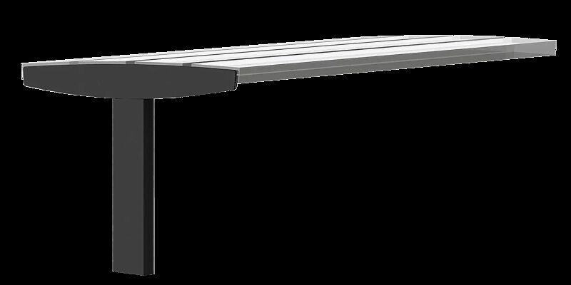 seitlicher Fuß für Einzelelement VERA SOLO, in RAL 7016 anthrazitgrau