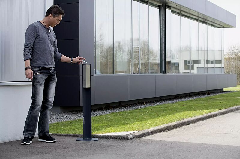 Standascher VALET, 1 Liter, zum freien Aufstellen, Stahlteile in RAL 7016 anthrazitgrau