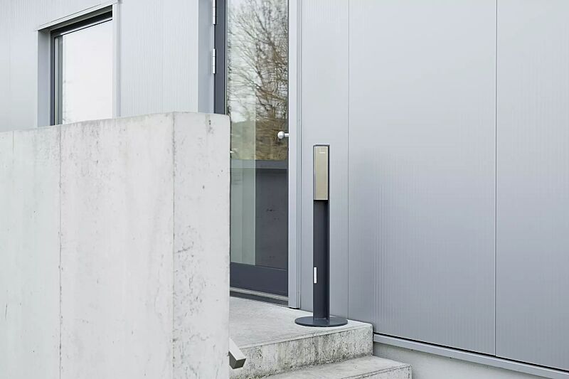 Standascher VALET, 1 Liter, zum freien Aufstellen, Stahlteile in RAL 7016 anthrazitgrau