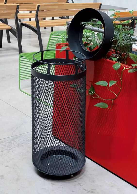 Abfallbehälter AEROPORTO in RAL 7016 anthrazitgrau