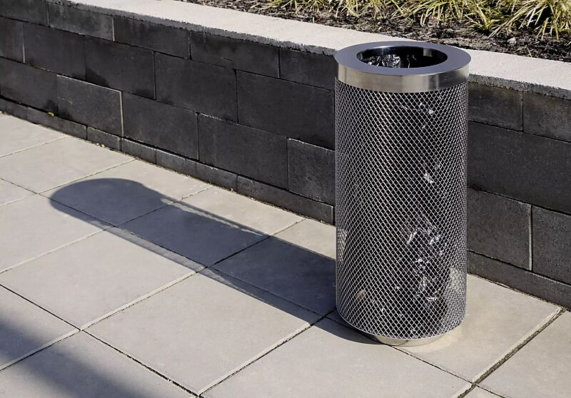 Abfallbehälter AEROPORTO aus Edelstahl