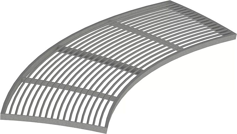 Einzelelement VERA SOLO gebogen 45°, in RAL 9007 graualuminium