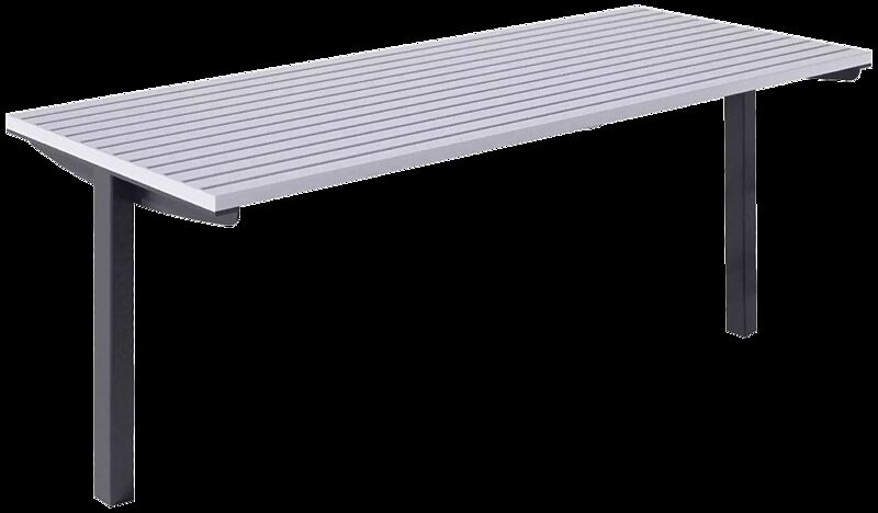 Tisch RADIUM in RAL 7016 anthrazitgrau und 9006 weißaluminium (zweifarbig auf Anfrage)