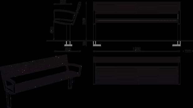 Sitzbank T= 1800 mm