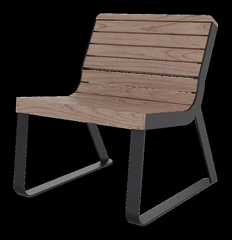 Sitz IGLAU CLASSIC mit Rückenlehne, Breite 670 mm, Stahlteile in RAL 7016 anthrazitgrau