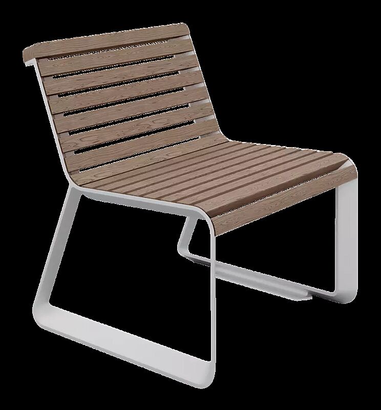 Sitz IGLAU MODERN mit Rückenlehne, Breite 670 mm, Aluminium natur