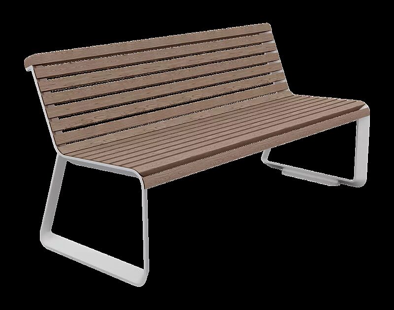 Sitzbank IGLAU MODERN mit Rückenlehne, Breite 1270 mm, in Aluminium natur