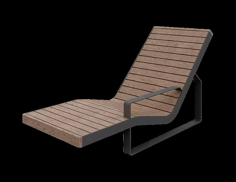 Liegebank IGLAU, Breite 630 mm, Stahlteile in RAL 7016 anthrazitgrau