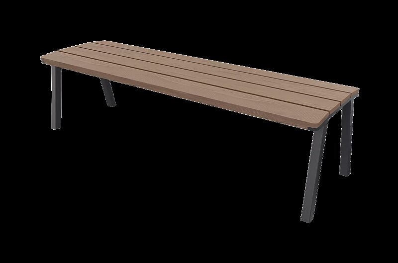Sitzbank EGER MODERN ohne Rückenlehne, mit Eschenholzbelattung, Stahlteile in RAL 7016 anthrazitgrau