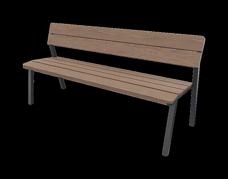 Sitzbank EGER MODERN mit Rückenlehne, mit Eschenholzbelattung, Stahlteile in RAL 7016 anthrazitgrau