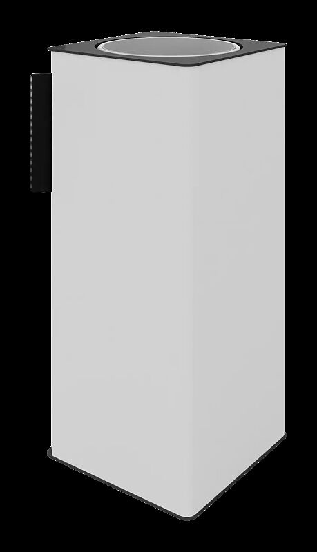 Abfallbehälter EGER ohne Mülltrennung, Korpus: Stahlblech, zum Aufdübeln bei +/- 0 mm, Stahlteile in RAL 9010 reinweiß und RAL 7016 anthrazitgrau