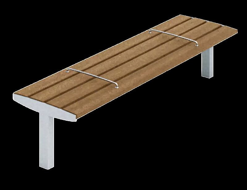 Sitzbank VERA SOLO bestehend aus Einzelelementen, gerade, modular erweiterbar, Sitzauflage mit Edelstahlstreben unterteilt, Stahlteile in RAL 9006 weißaluminium