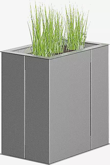 Pflanzbehälter MALAGENO, 700 x 440 mm, in RAL 9006 weißaluminium