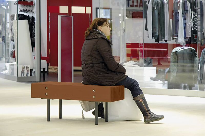 Sitzbank WOODY ohne Rückenlehne, mit Jatobaholzbelattung