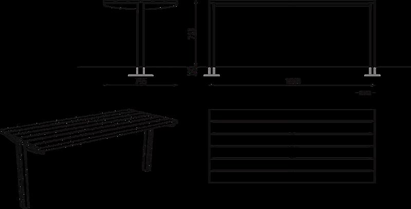 Tisch RADIUM mit Holzbelattung FSC® 100%-zertifiziertes Jatoba