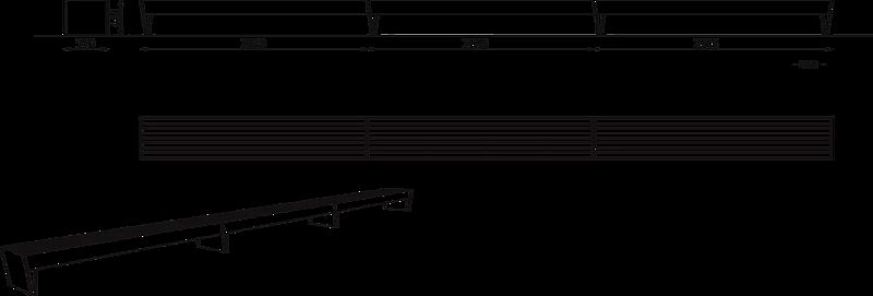 Sitzbank BLOCQ - Mittelement ohne Rückenlehne