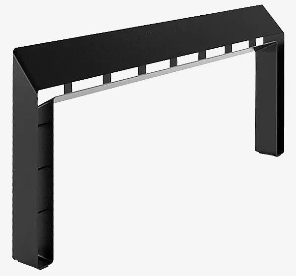 Anlehnbank RADIUM, 1800 mm, in RAL 9005 tiefschwarz