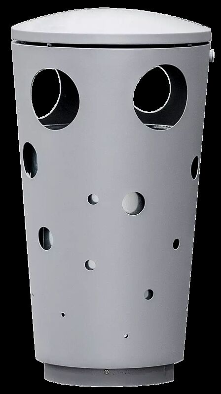 Abfallbehälter SWISSBIN zum Aufdübeln, in RAL 9006 weißaluminium