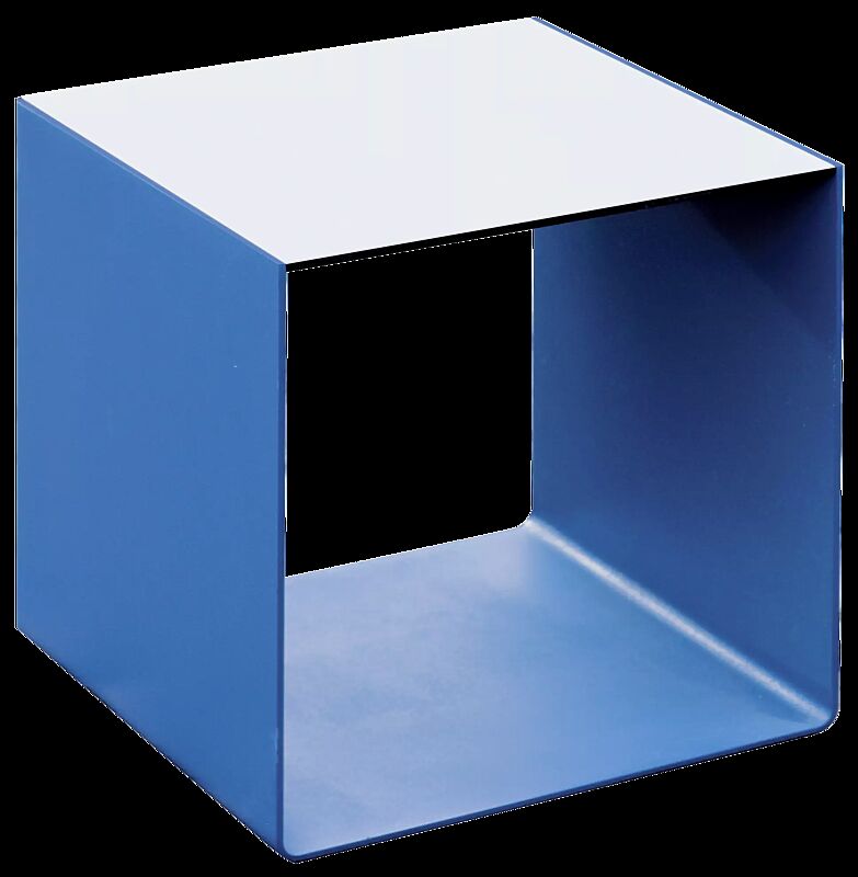 Sitz RADIUM mit HPL-Auflage, Stahlteile in RAL 5015 himmelblau