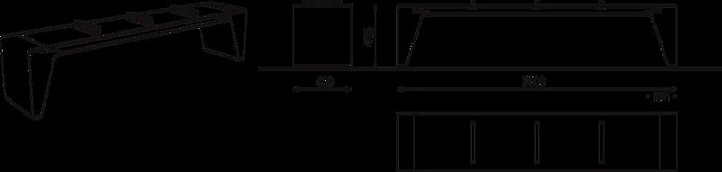 Sitzbank RADIUM ohne Rückenlehne