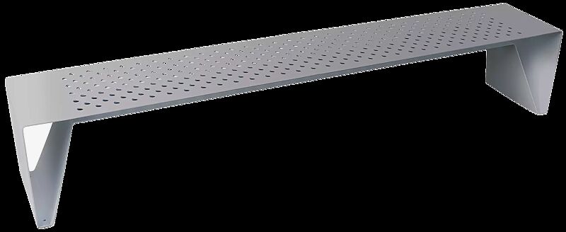 Sitzbank RADIUM ohne Rückenlehne, mit Kunststoffnoppen, in RAL 9007 graualuminium