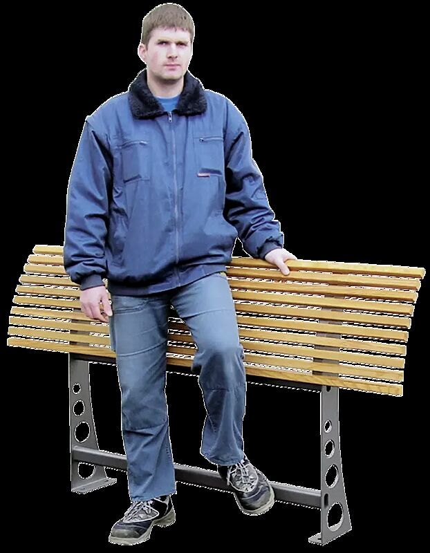 Anlehnbank RELIEF mit Holzbelattung Esche