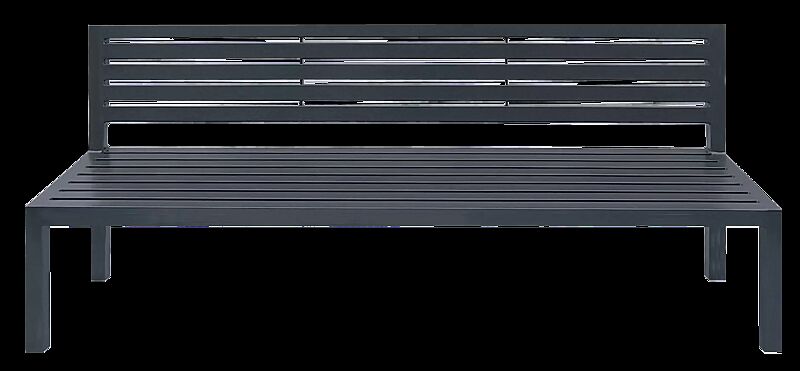 Sitzbank LIGURIA mit Rückenlehne, mit Stahlauflage in RAL 7016 anthrazitgrau