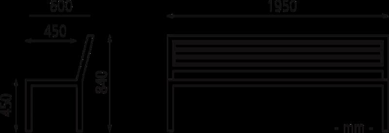 Sitzbank LIGURIA mit Rückenlehne