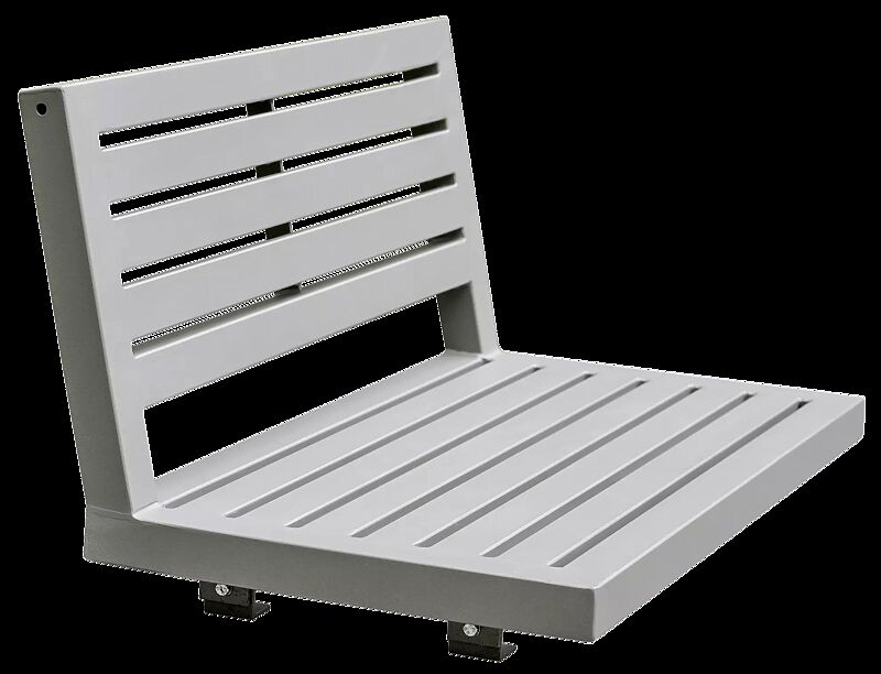 Mauerauflage LIGURIA mit Rückenlehne, Breite 900 mm, Stahlteile in RAL 9007 graualuminium