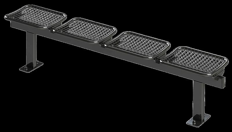 Drahtgittersitz TARVIS, 4-Sitzer zum Aufdübeln bei +/-0 mm, in RAL 7012 basaltgrau
