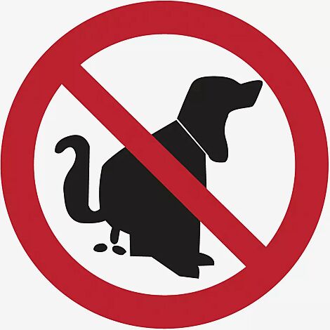 Verbotsschild "Hier kein Hundeklo"