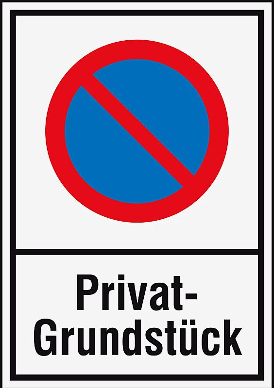 Hinweisschild HALTVERBOTSSCHILD-PRIVATGRUNDSTÜCK 250 x 400 mm