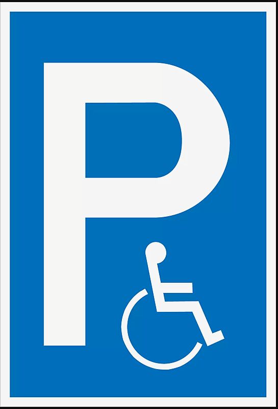 Schild: Parkplatz - Behinderte Aus Aluminium 0,6 mm stark.