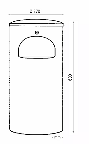 Abfallbehälter FINTWIN, ohne Ascher, 30 Liter