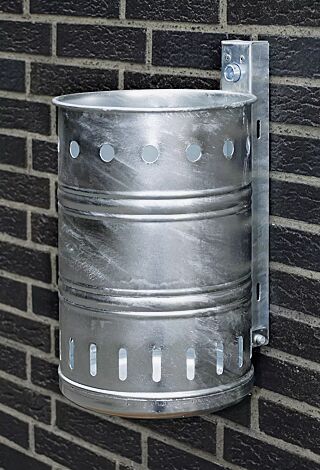 Abfallbehälter NOSTALGIA mit Lochoptik, 20 Liter, feuerverzinkt