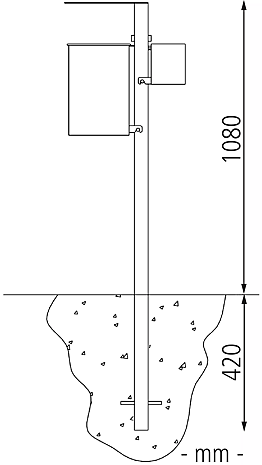 Abfallbehälter ASPEN z. E., Vollblech