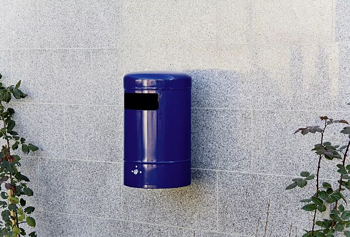 Abfallbehälter MOGALE, in RAL 5013 kobaltblau
