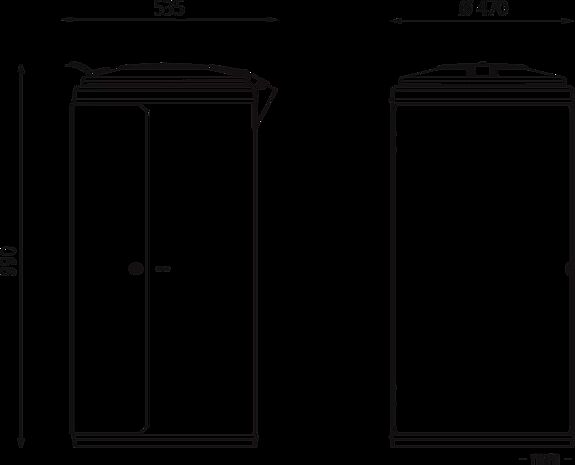 Abfallbehälter EDMONTON, Einflügeltür mit Dreikantschloss