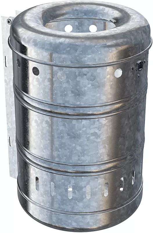 Abfallbehälter BURNABY, Lochoptik, 35 Liter, feuerverzinkt
