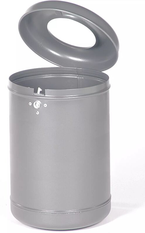Abfallbehälter BURNABY, Vollblech, 35 Liter, in DB 703 eisenglimmer
