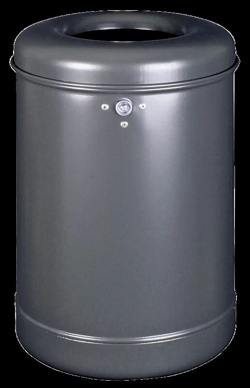 Abfallbehälter BURNABY, Vollblech, in RAL 7016 anthrazitgrau